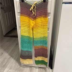 Colorful Crochet Swimsuit Cover Pants